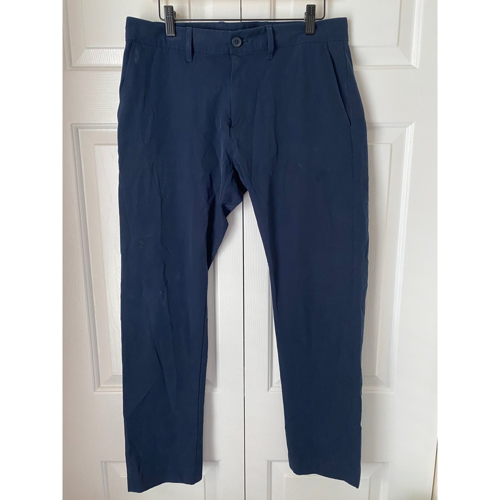 J Crew Factory Flex Mens Navy Blue Chino Pants 31x30 Preppy Golf Casual Academic